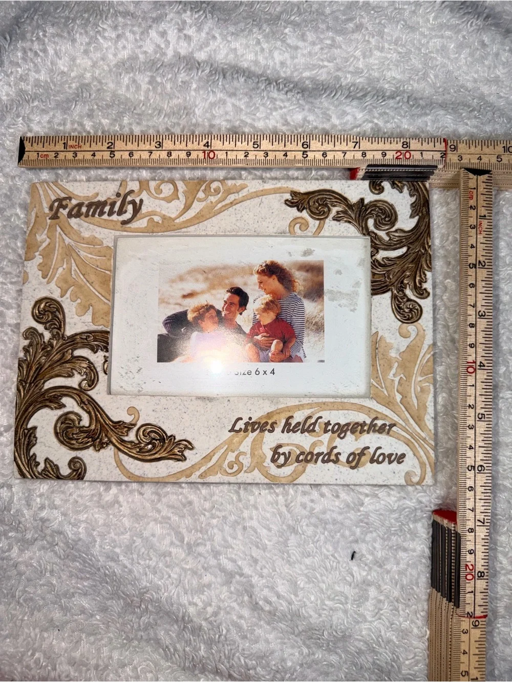 Family Sentiment Decorative Photo Frame - Beige and Brown